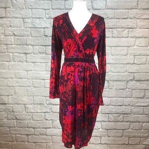 Boden Aperitif Dress In Red Abstract Print